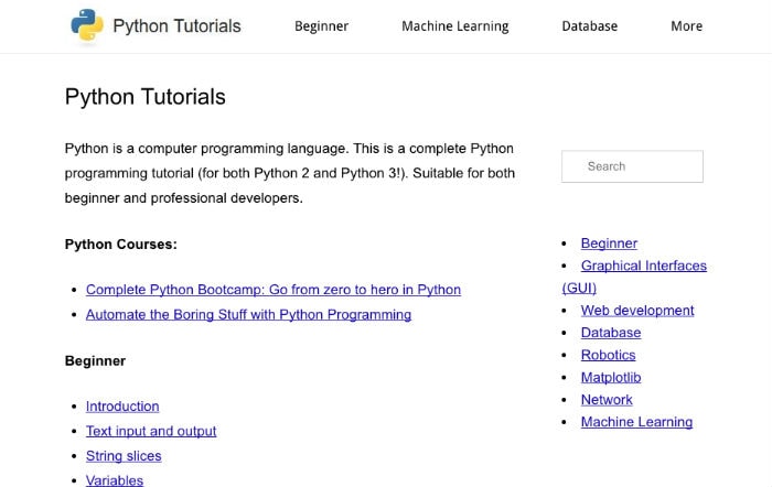 Learn Python Online - Pythonspot Python Tutorials
