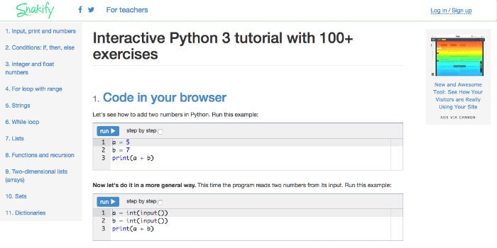 Learn Python Online - Snakify.org
