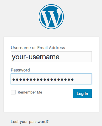 Login to WordPress after the installation using your username and password