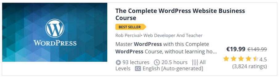 Web Development Courses for Beginners: The Complete WordPress Website Business Course at Udemy