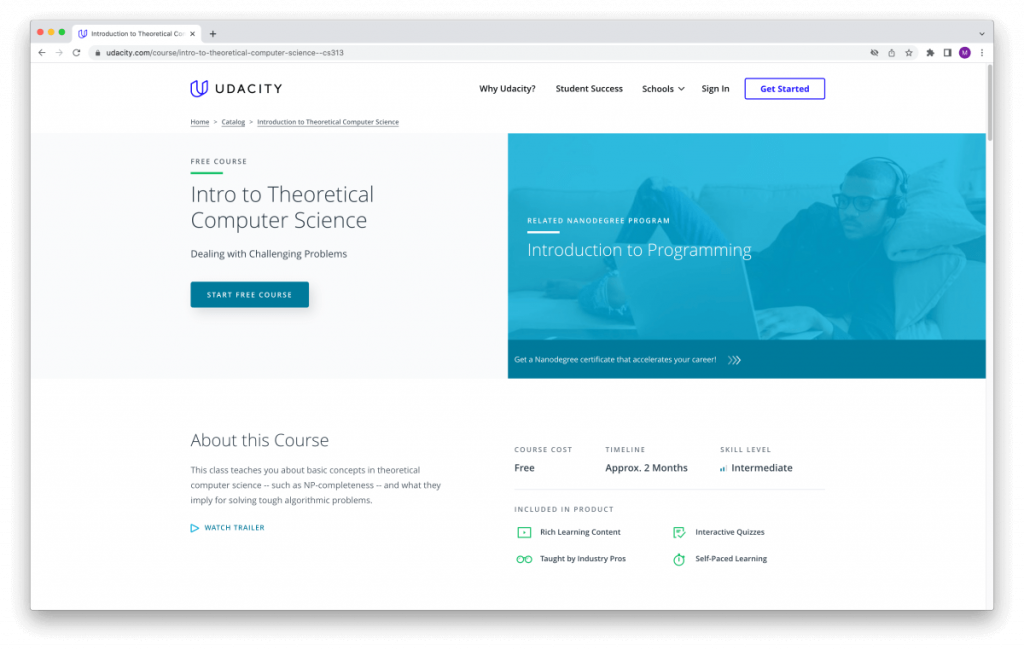 Intro to Theoretical Computer Science – Udacity