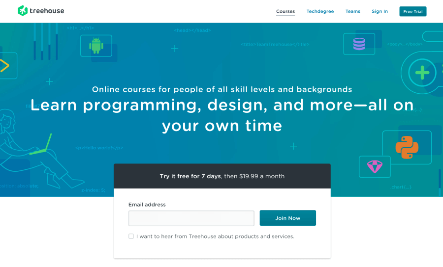 Team Treehouse - Learn coding web development and design for beginners