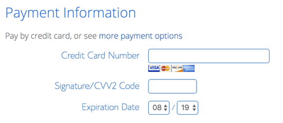 betalingsoplysninger-Bluehost tilmelding