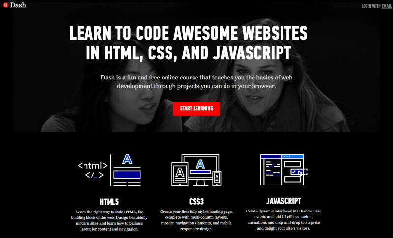 GA Dash - Learn front end web development online for free