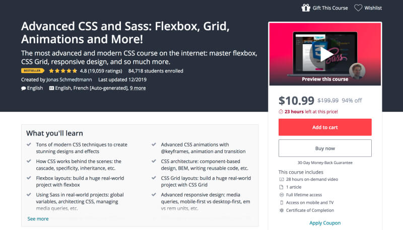 Advanced CSS and Sass - Flexbox Grid Animations and More