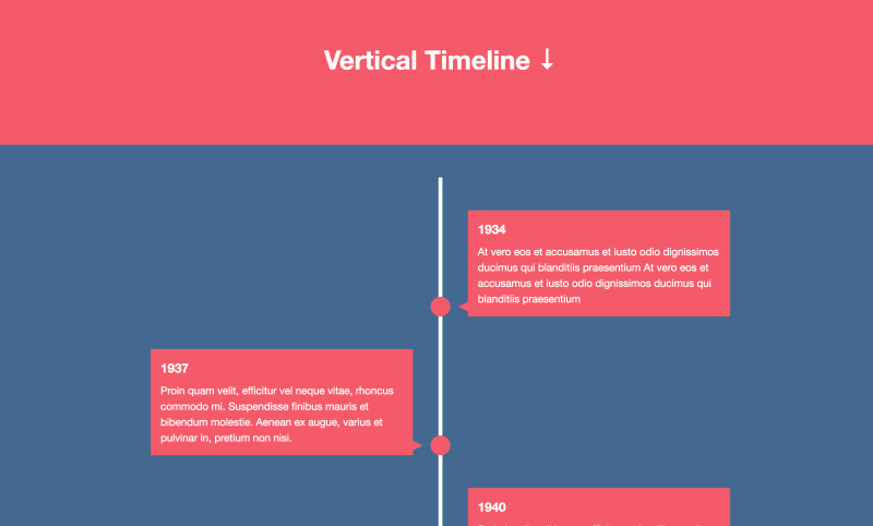 JavaScript vertical timeline project