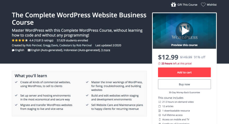 The Complete WordPress Website Business Course - Learn web development and web design for beginners online