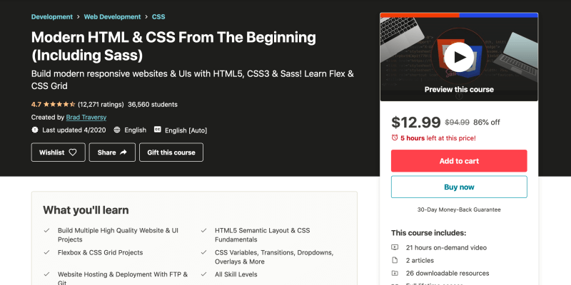 Modern HTML & CSS From The Beginning