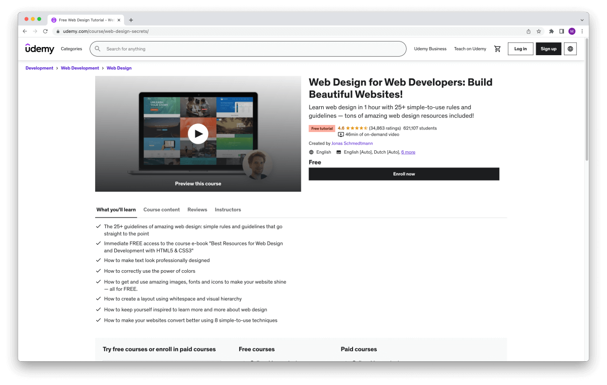Web Design for Web Developers - Build Beautiful Websites – Udemy