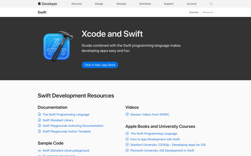 Apple Developer Swift Development Resources