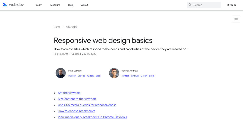 Responsive web design basics