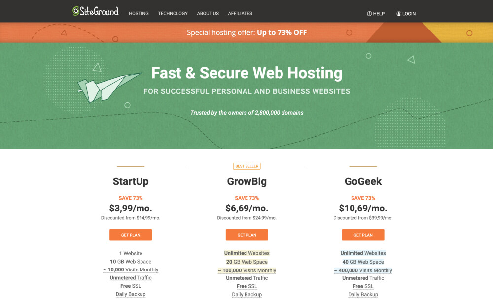 SiteGround - fast and secure web hosting