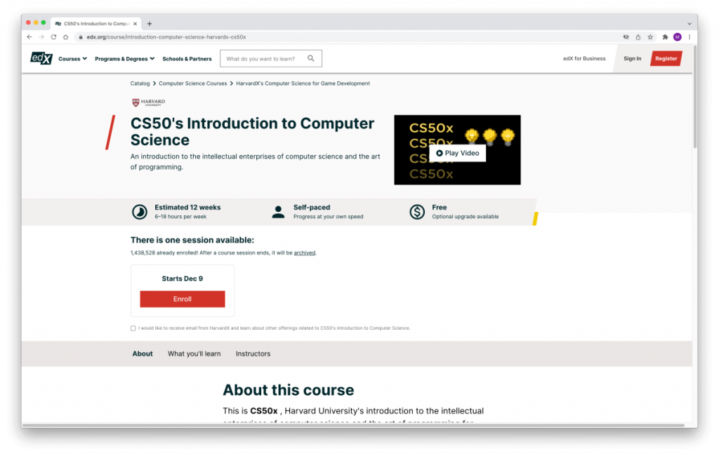 CS50 Introduction to Computer Science on edX
