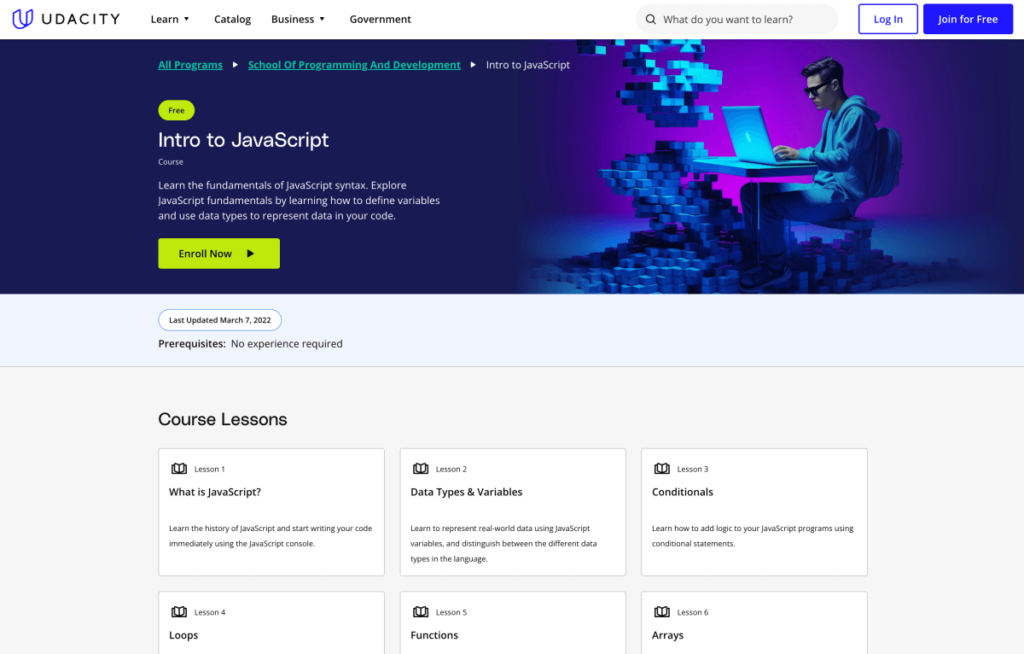 Intro to JavaScript – Fundamentals of the JavaScript Syntax – Udacity
