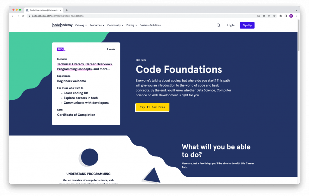 Code Foundations Skill Path – Codecademy